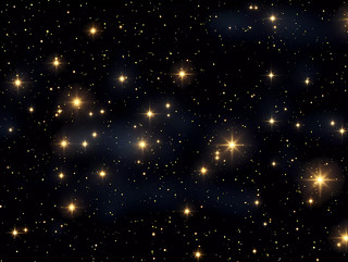 夜空中满天亮晶晶星星神秘星系场景